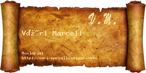 Vári Marcell névjegykártya